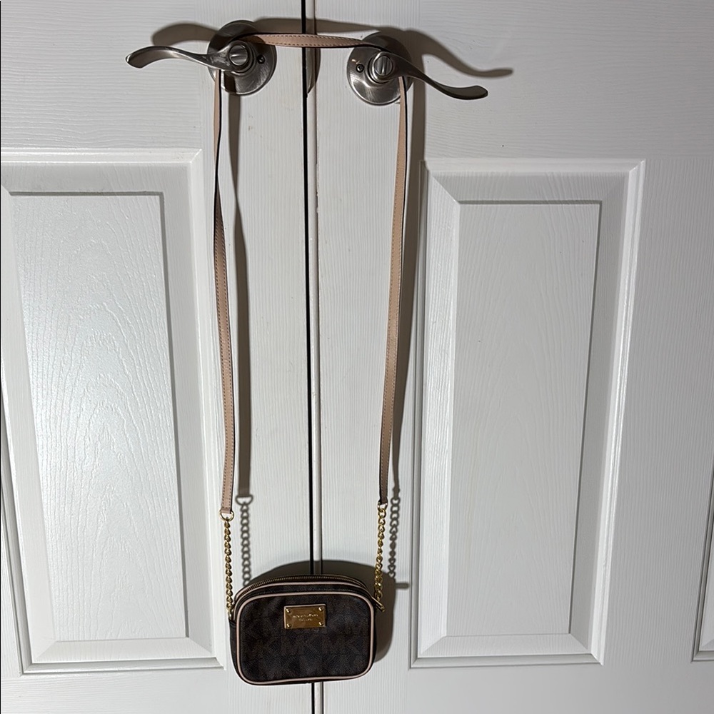 Michael Kors Brown and Gold Crossbody Bag